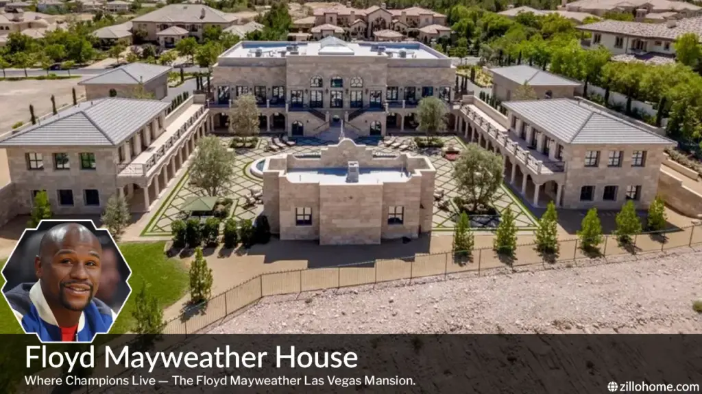 Floyd Mayweather House exterior view of his Las Vegas luxury mansion estate