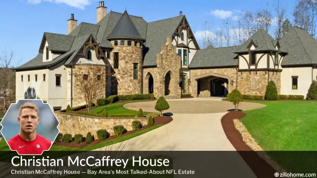 Inside the Christian McCaffrey House: A Stunning Bay Area Estate Fit for an NFL Superstar Christian McCaffrey house exterior view at his San Francisco Bay Area luxury estate