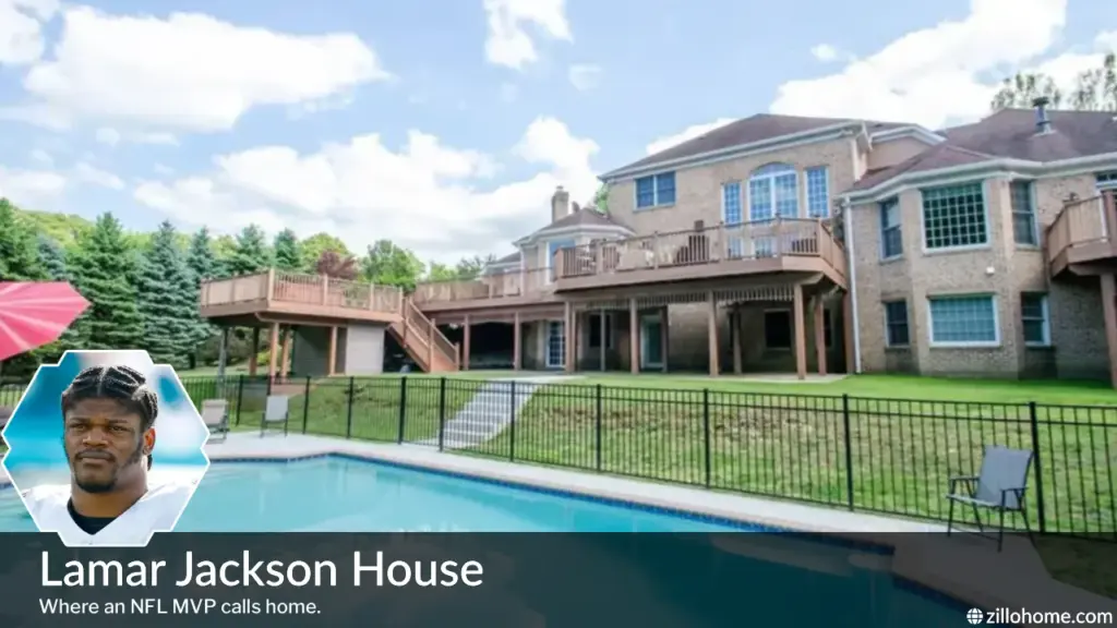 Lamar Jackson House exterior view of the luxury estate in Owings Mills Maryland