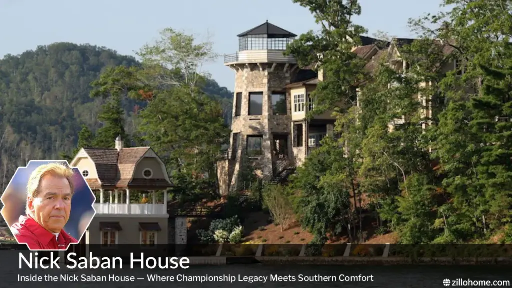 Nick Saban House exterior view of the Tuscaloosa Alabama estate