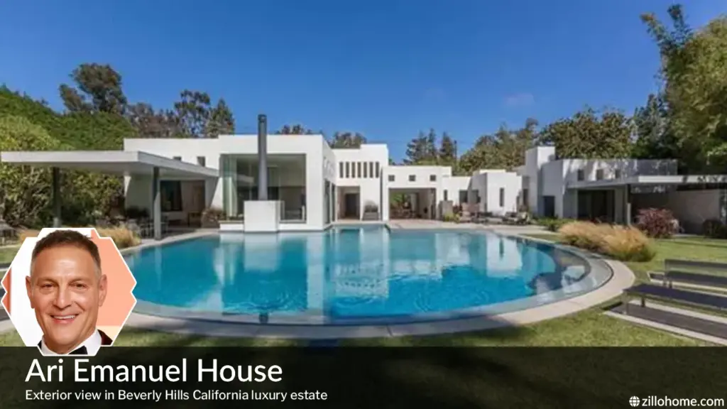 Ari Emanuel House exterior view in Beverly Hills California luxury estate
