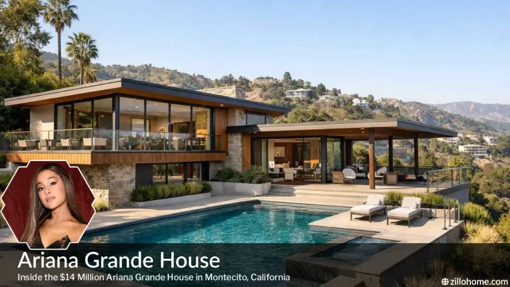 Ariana Grande House exterior view in Montecito California luxury estate