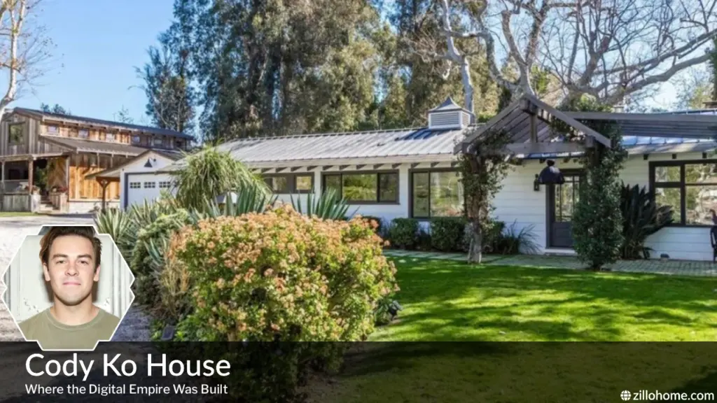 Cody Ko House — aerial view of the Cranberry Ranch estate in Malibu, California
