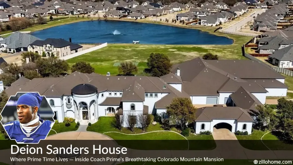Deion Sanders House exterior view showing luxury mountain mansion near Boulder Colorado