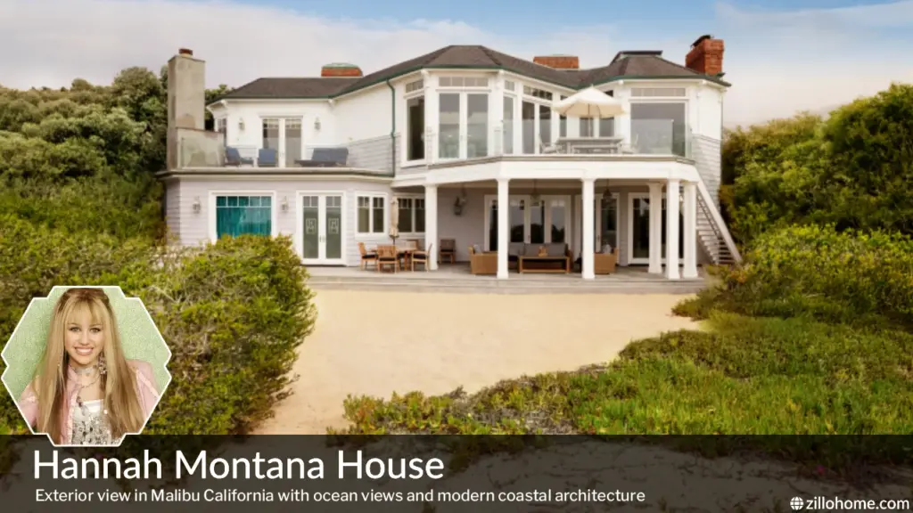 Miley Cyrus Hannah Montana House exterior view in Malibu California with ocean background