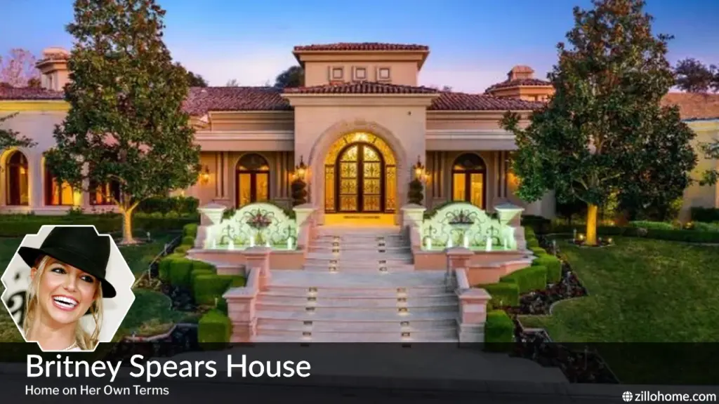 Britney Spears House exterior view of her Mediterranean-style mansion in Thousand Oaks California