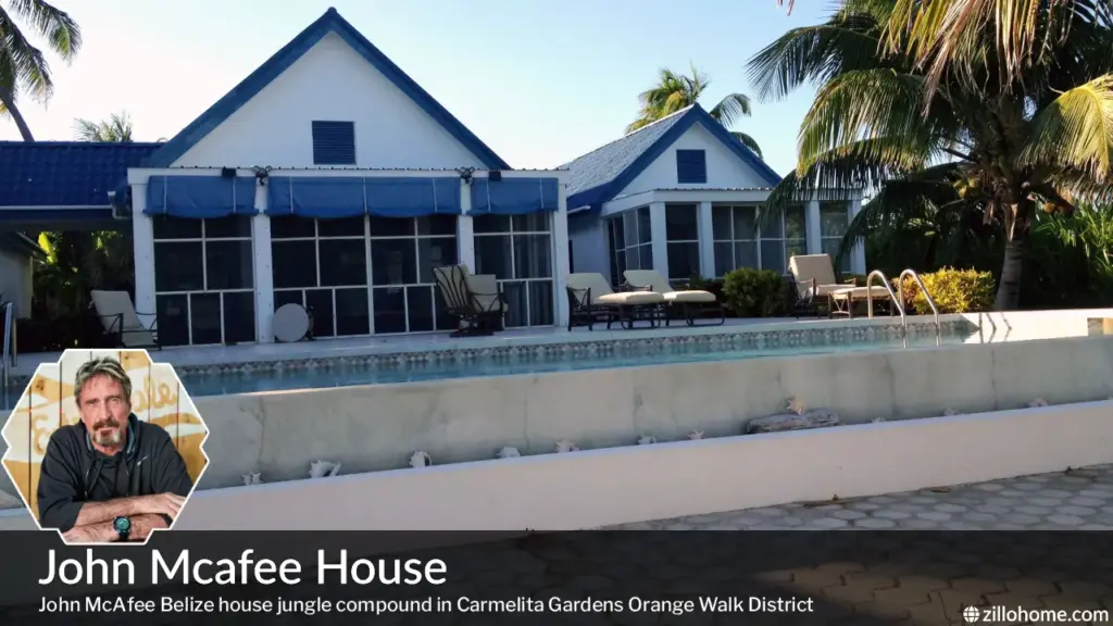 John McAfee Belize house jungle compound in Carmelita Gardens Orange Walk District
