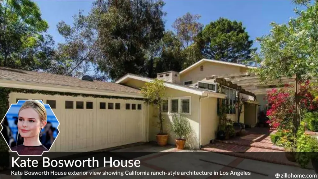 Kate Bosworth House exterior view showing California ranch-style architecture in Los Angeles