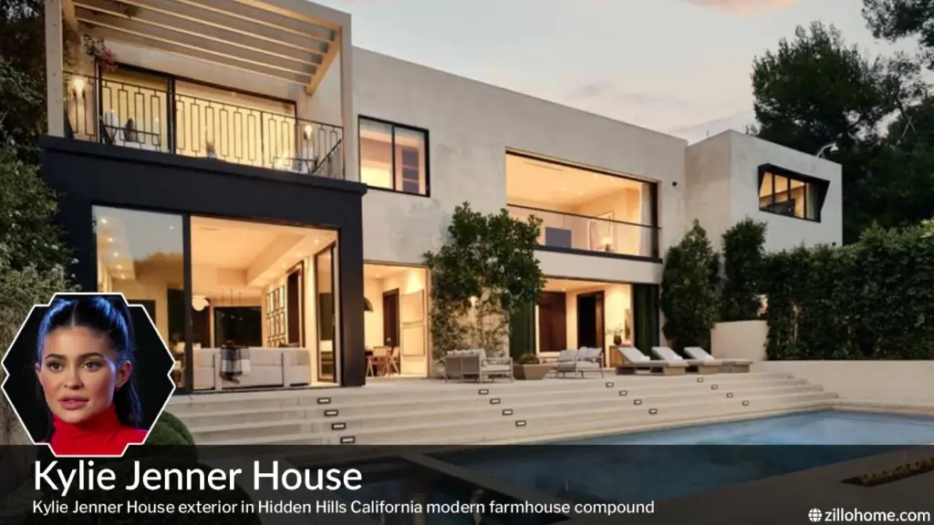 A $50M+ Kylie Jenner House Tour in Hidden Hills, California Kylie Jenner House exterior in Hidden Hills California modern farmhouse compound