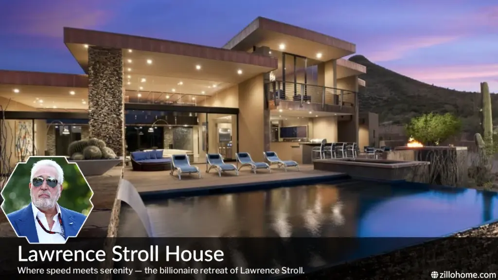 Lawrence Stroll House exterior view of the Mont-Tremblant lakefront estate in Quebec, Canada