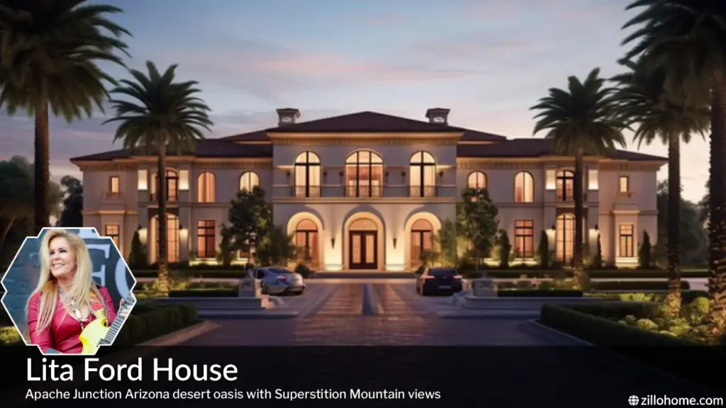 Lita Ford House in Apache Junction Arizona desert oasis with Superstition Mountain views