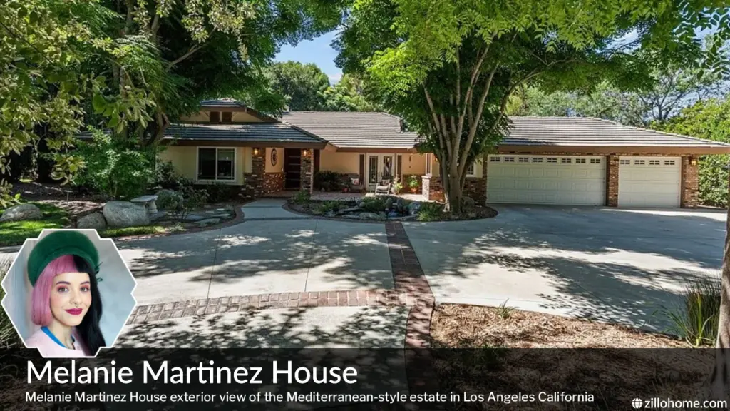 Melanie Martinez House exterior view of the Mediterranean-style estate in Los Angeles, California
