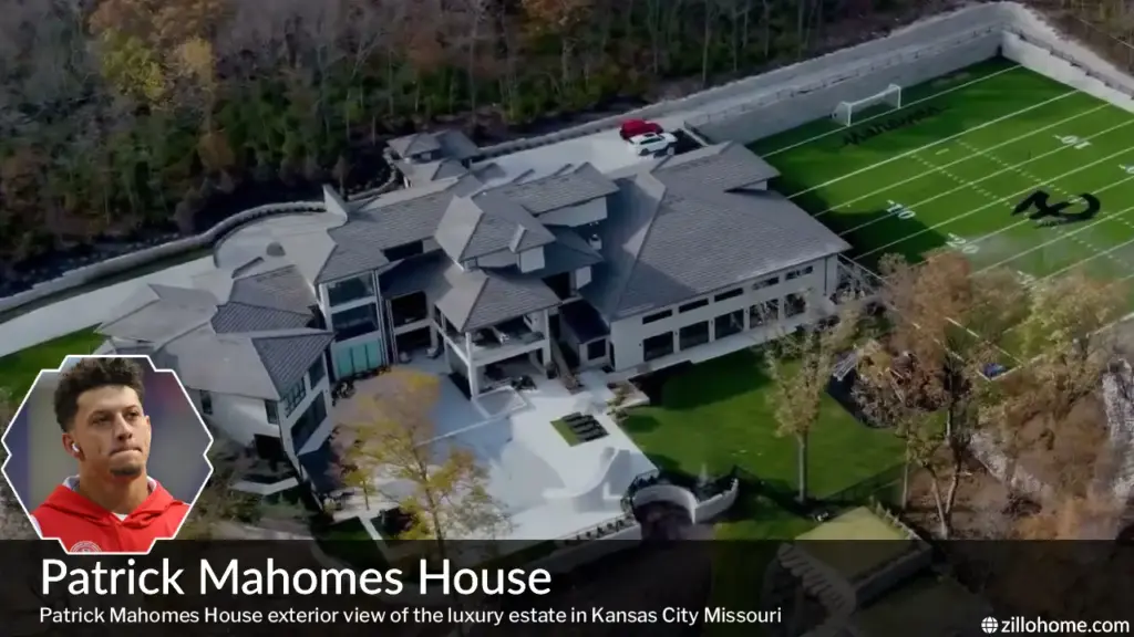 Patrick Mahomes House exterior view of the luxury estate in Kansas City Missouri