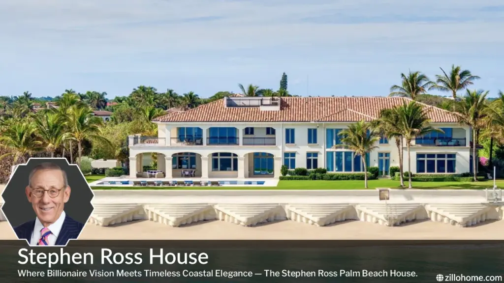 Aerial view of Stephen Ross Palm Beach House known as The Reef at 702 North County Road Palm Beach Florida