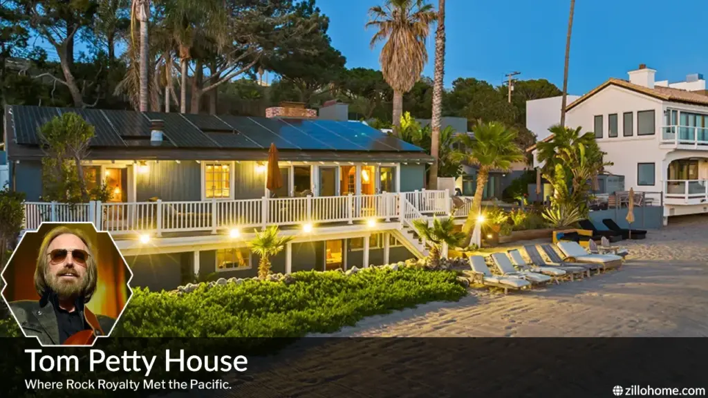 Tom Petty Malibu House exterior view showing California coastal architecture and Pacific Ocean setting