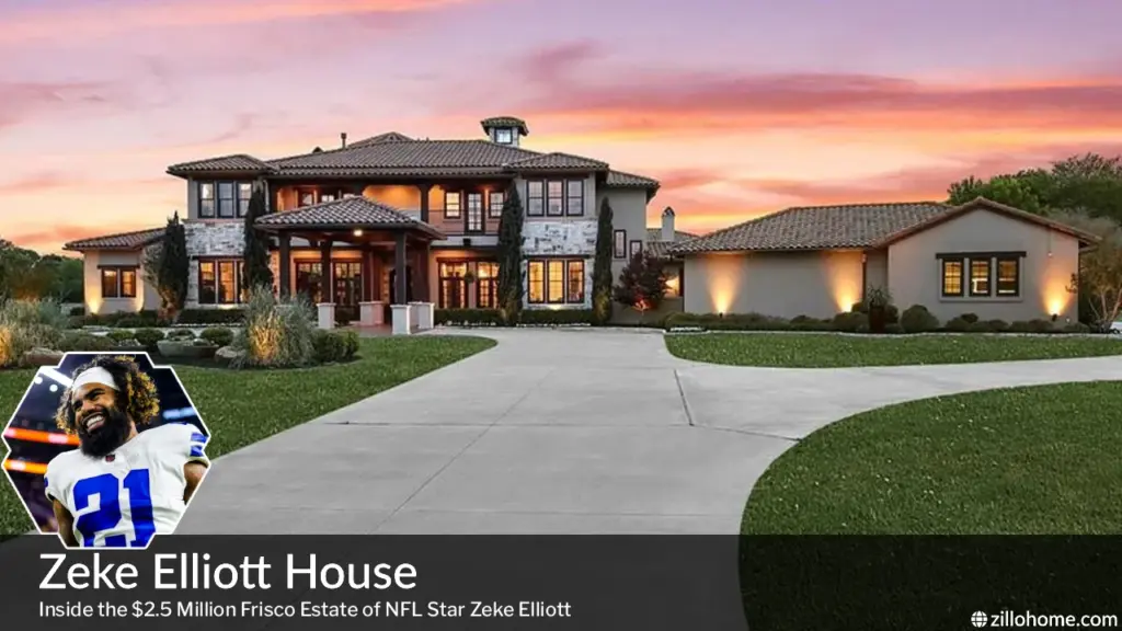 Zeke Elliott House exterior view in Frisco Texas luxury mansion