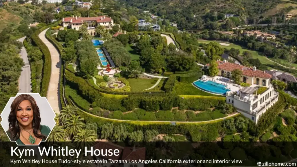 Kym Whitley House Tudor-style estate in Tarzana Los Angeles California exterior and interior view