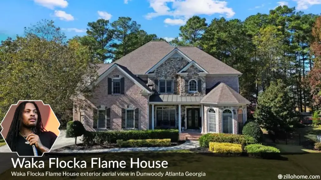 Waka Flocka Flame House exterior aerial view in Dunwoody Atlanta Georgia
