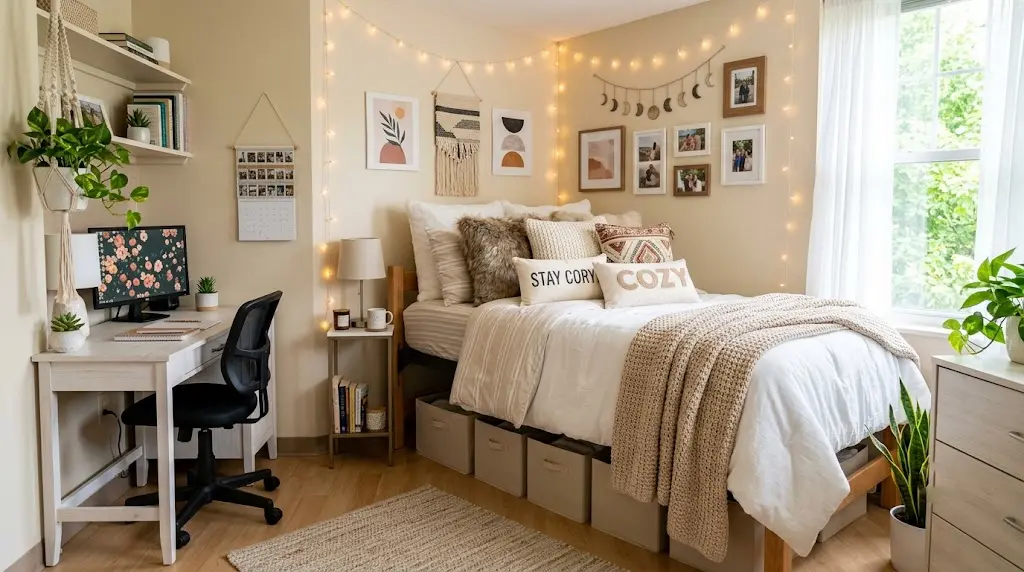 College Bedroom Ideas: The Best Dorm Bed Ideas and Dorm Bedding Inspiration for a Cozy Space College Bedroom Ideas