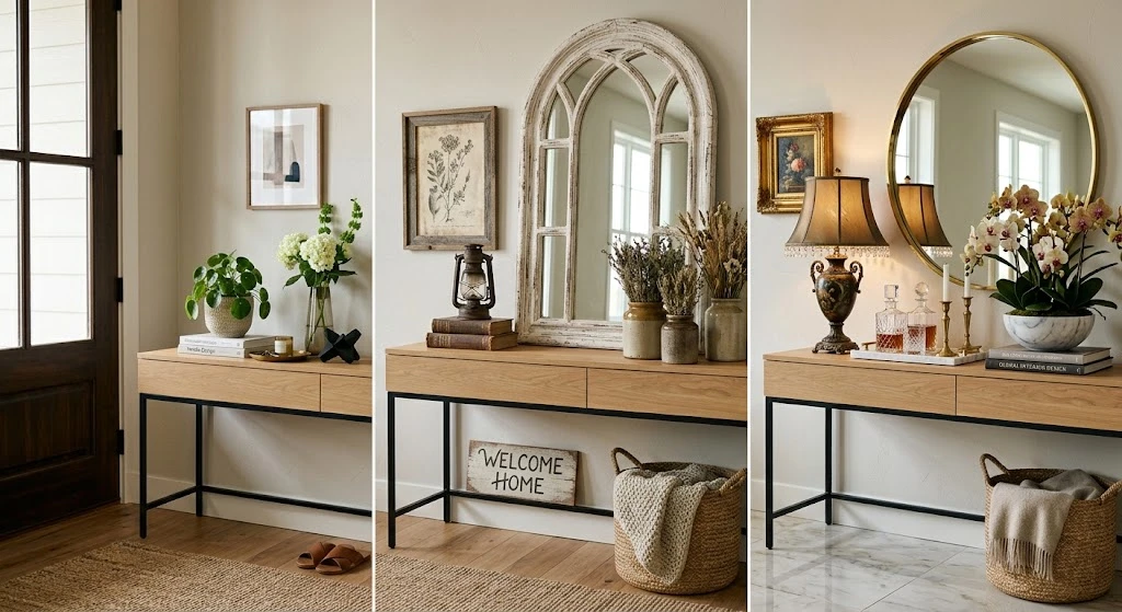 Different entryway console table ideas in modern home design