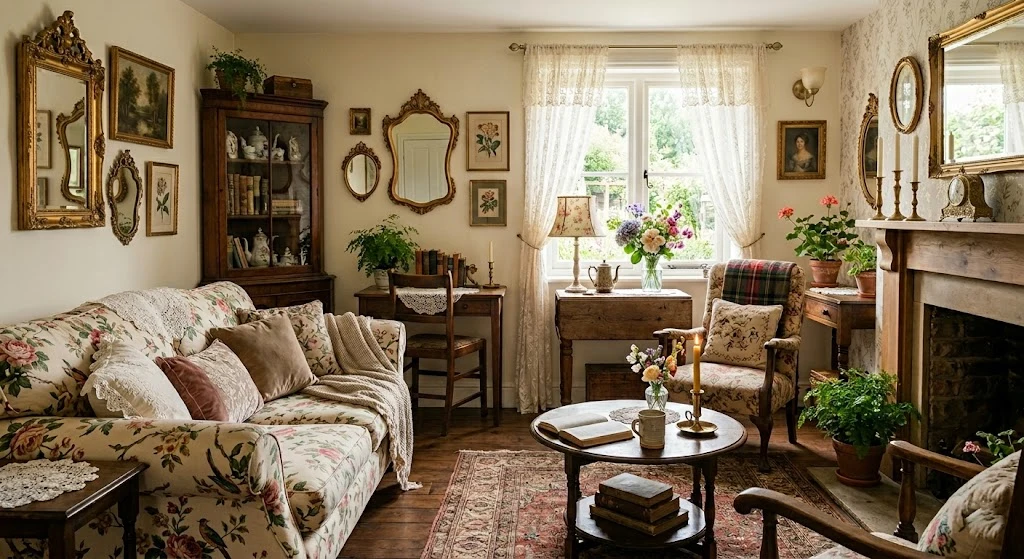 Vintage aesthetic featuring classic decor and antique details.