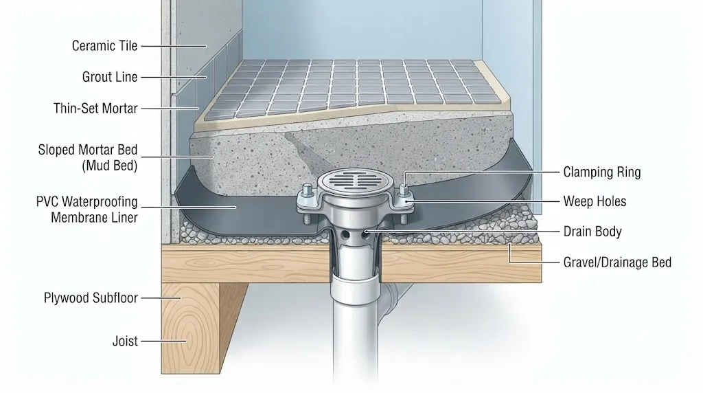 Shower Pan Waterproofing 2026: Kerdi vs. PVC Liner (Complete Guide) Shower Pan Waterproofing