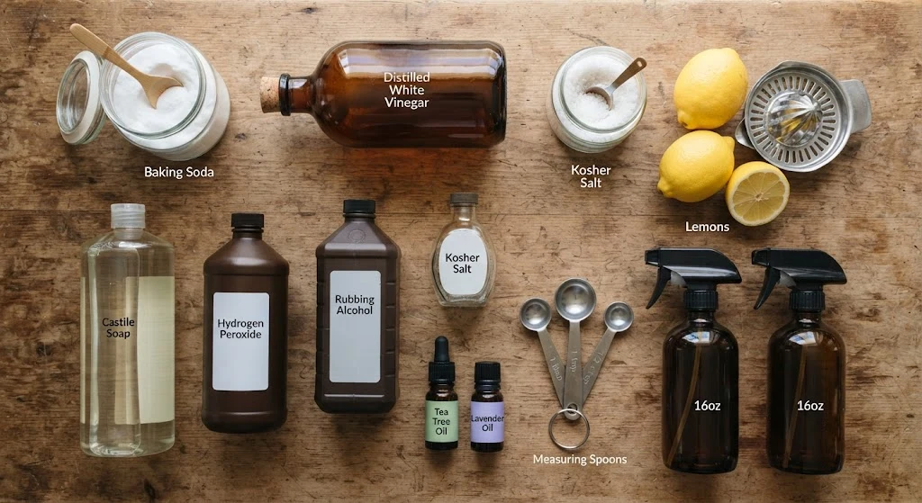 Common ingredients for homemade bathroom cleaners
