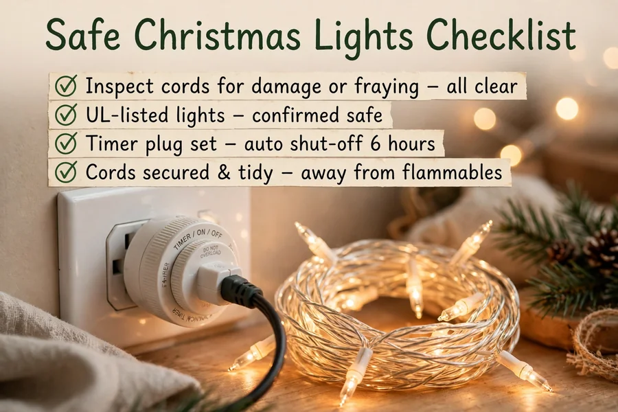 Christmas Home Decor 2026 lighting safety checks for indoor and outdoor lights